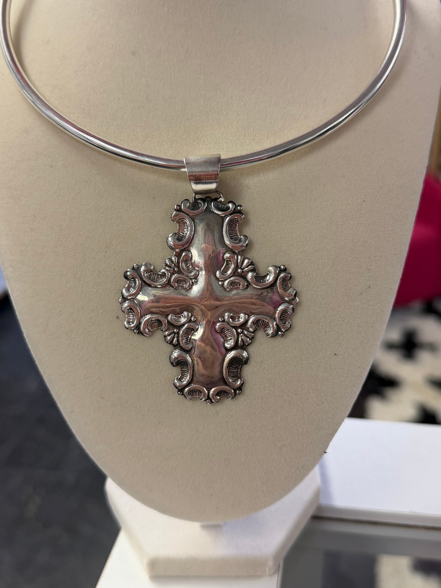 Sterling Silver Big Cross Art Style