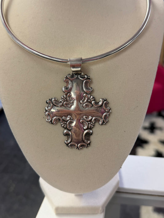 Sterling Silver Big Cross Art Style