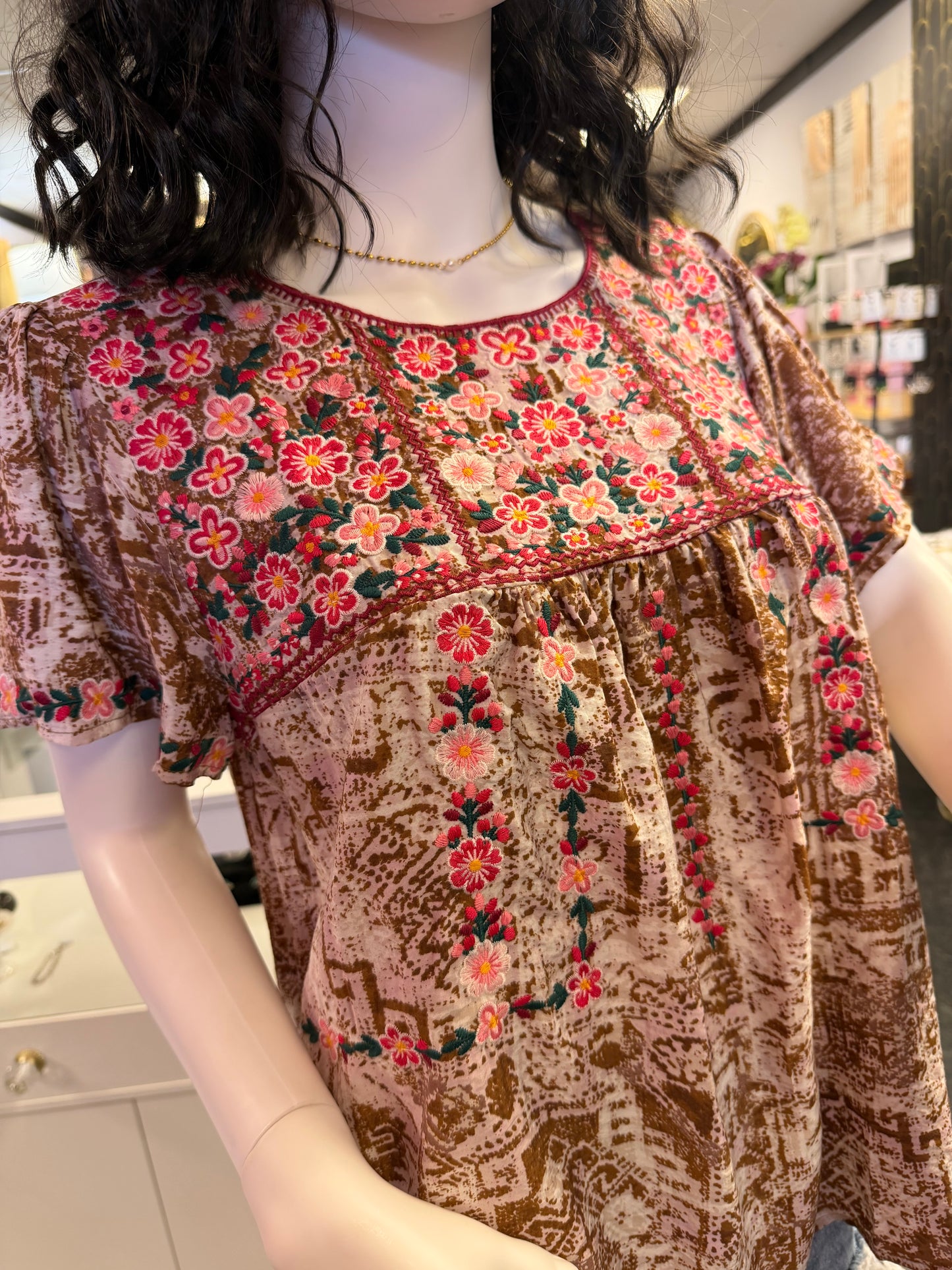 Roman Embroidered Floral Top