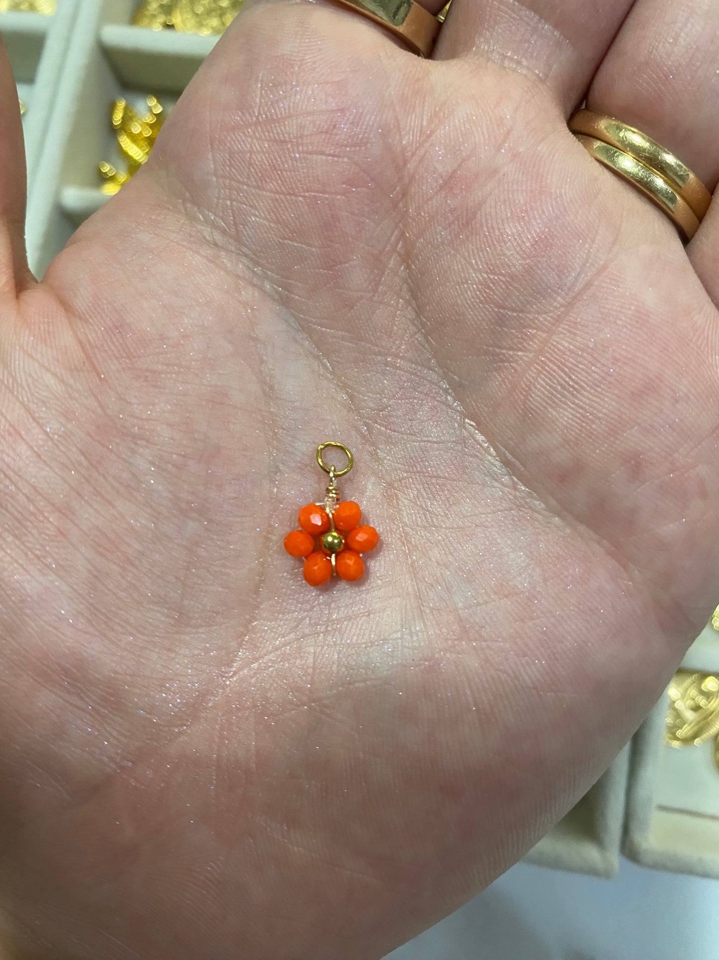 Beaded Flower Charm