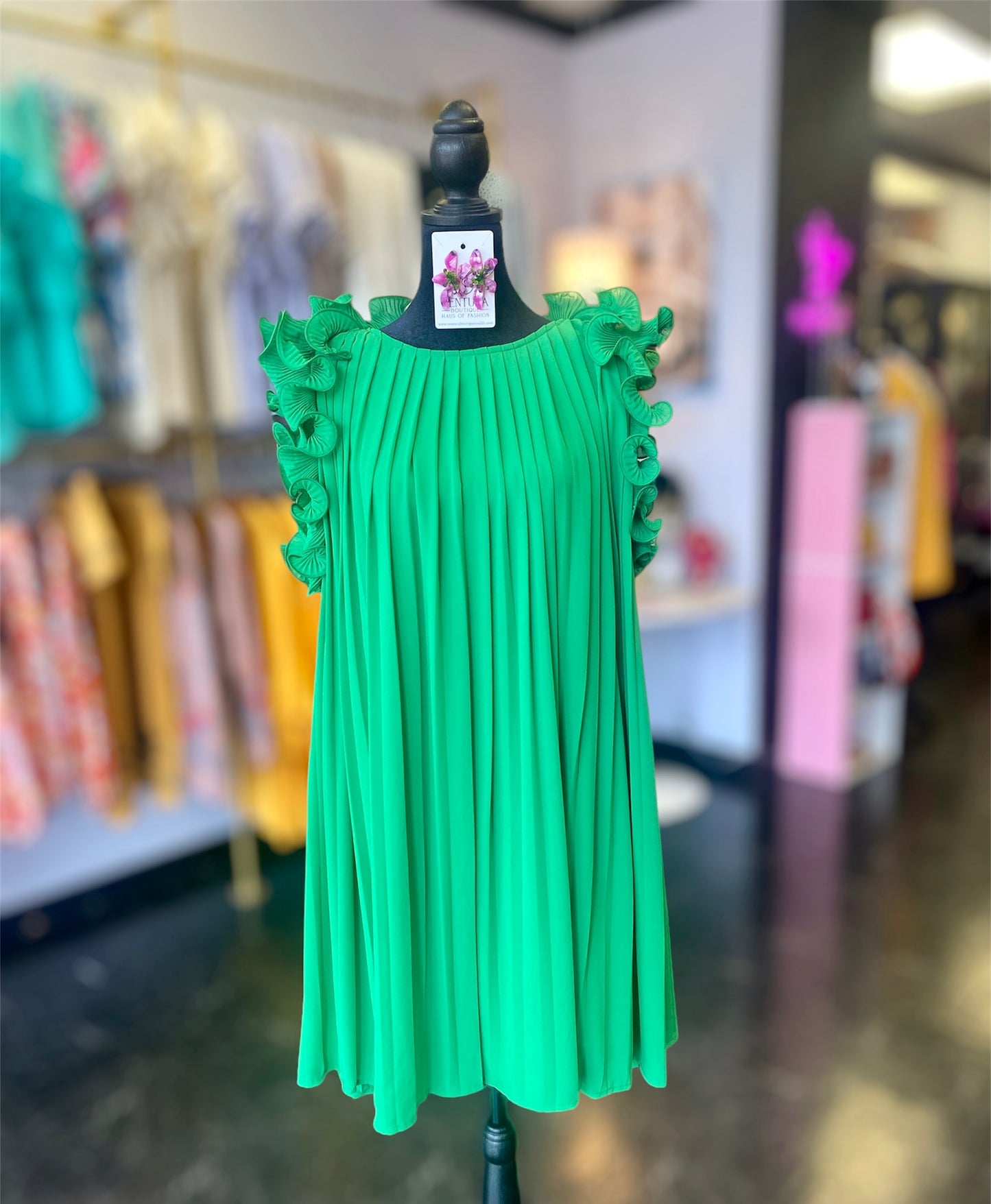 Luxurious Kelly Green Dress