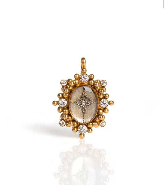 Oval Cloister All Seeing Eye Medallion Gold
