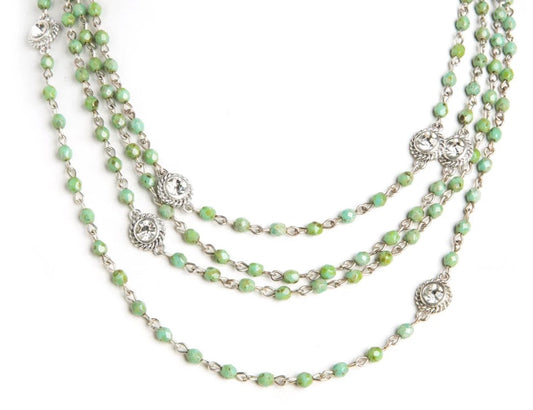 Magdalena - 4mm Crystal Picasso Green