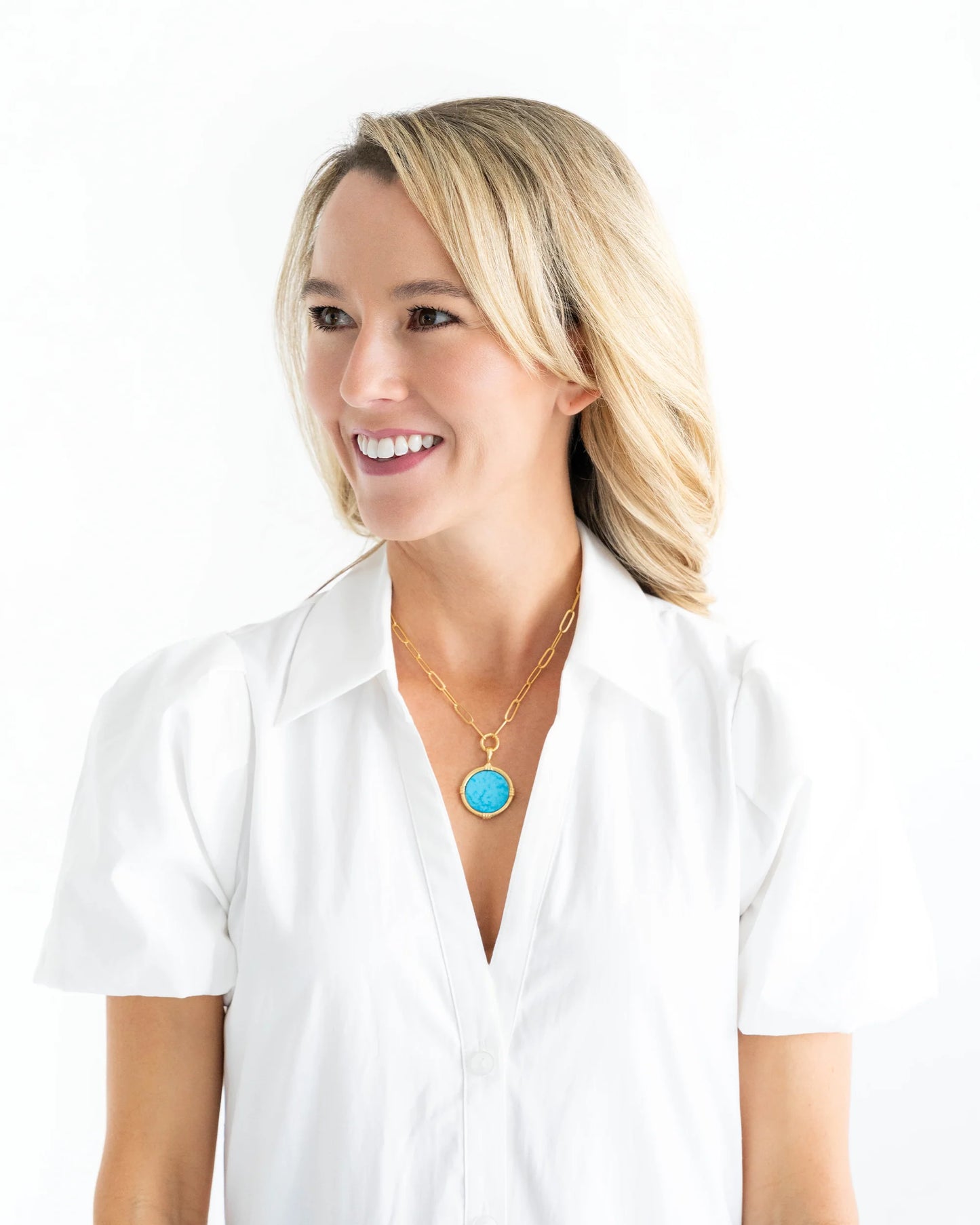 Ida Paperclip Necklace Turquoise