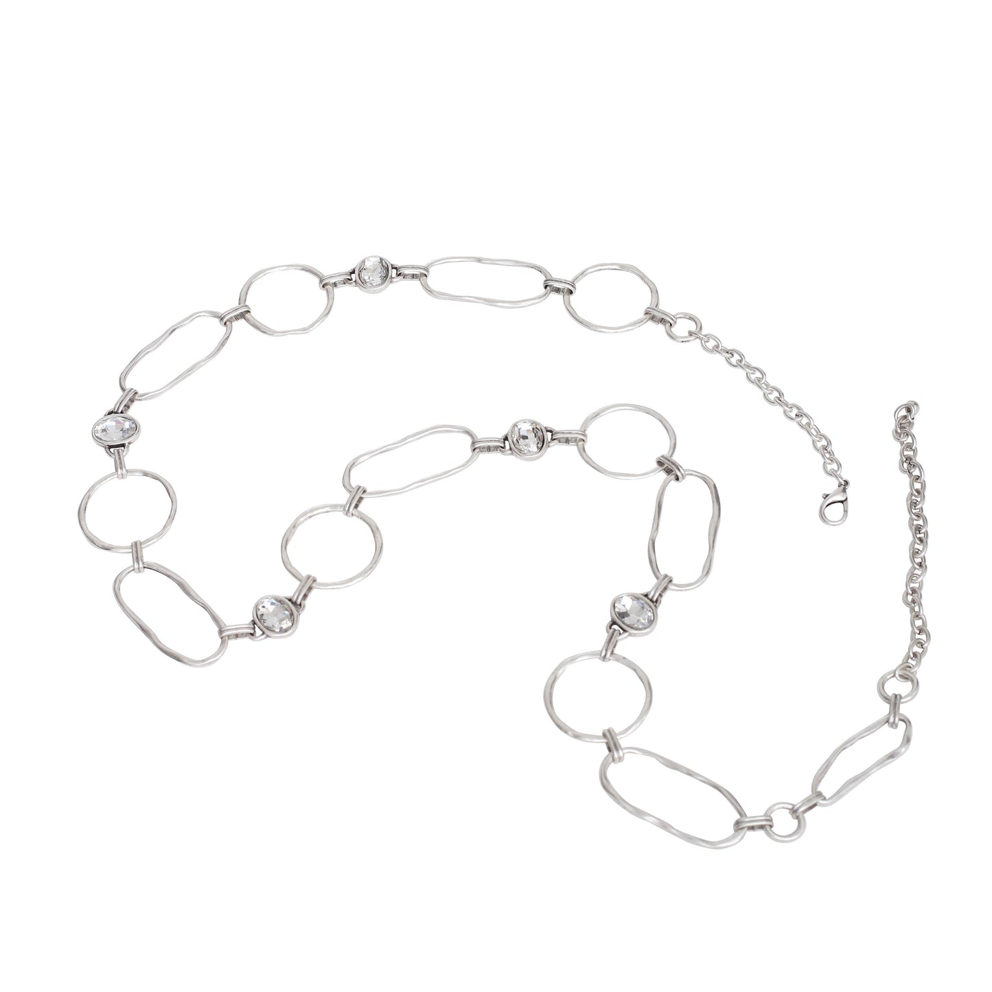 Handmade Crystal Pewter Necklace - 3991
