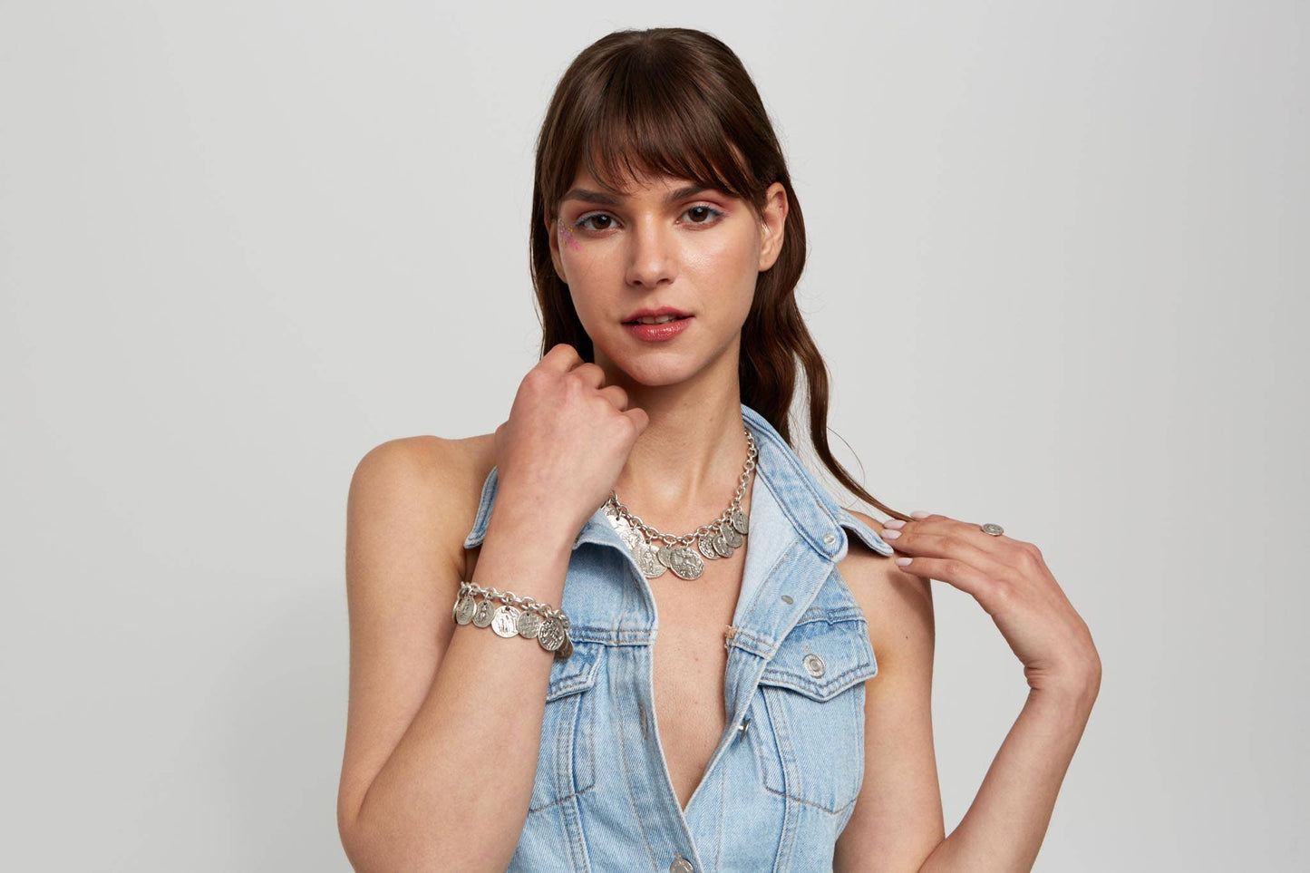 Handmade Pewter Coin Bracelet - 2920