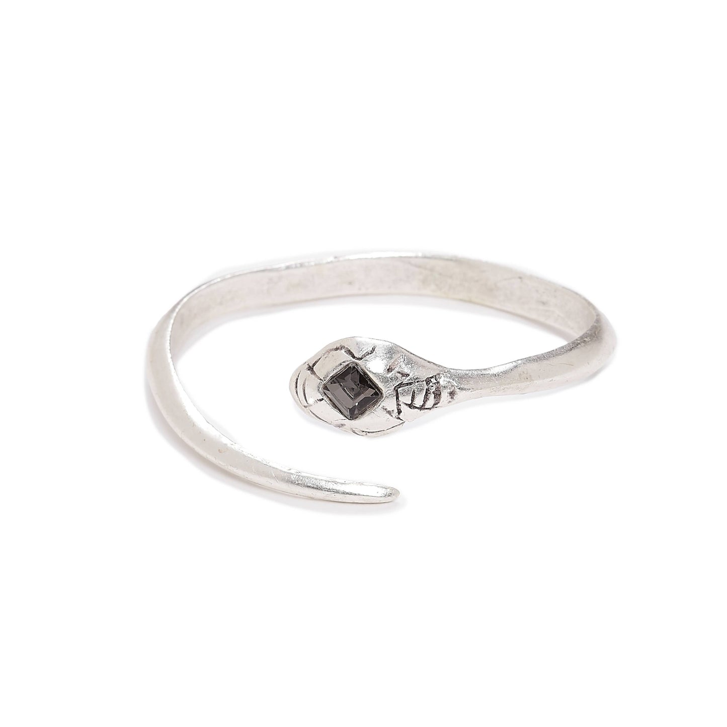 Handmade Smoky Crystal Brass Snake Bracelet- 2907 Smoky