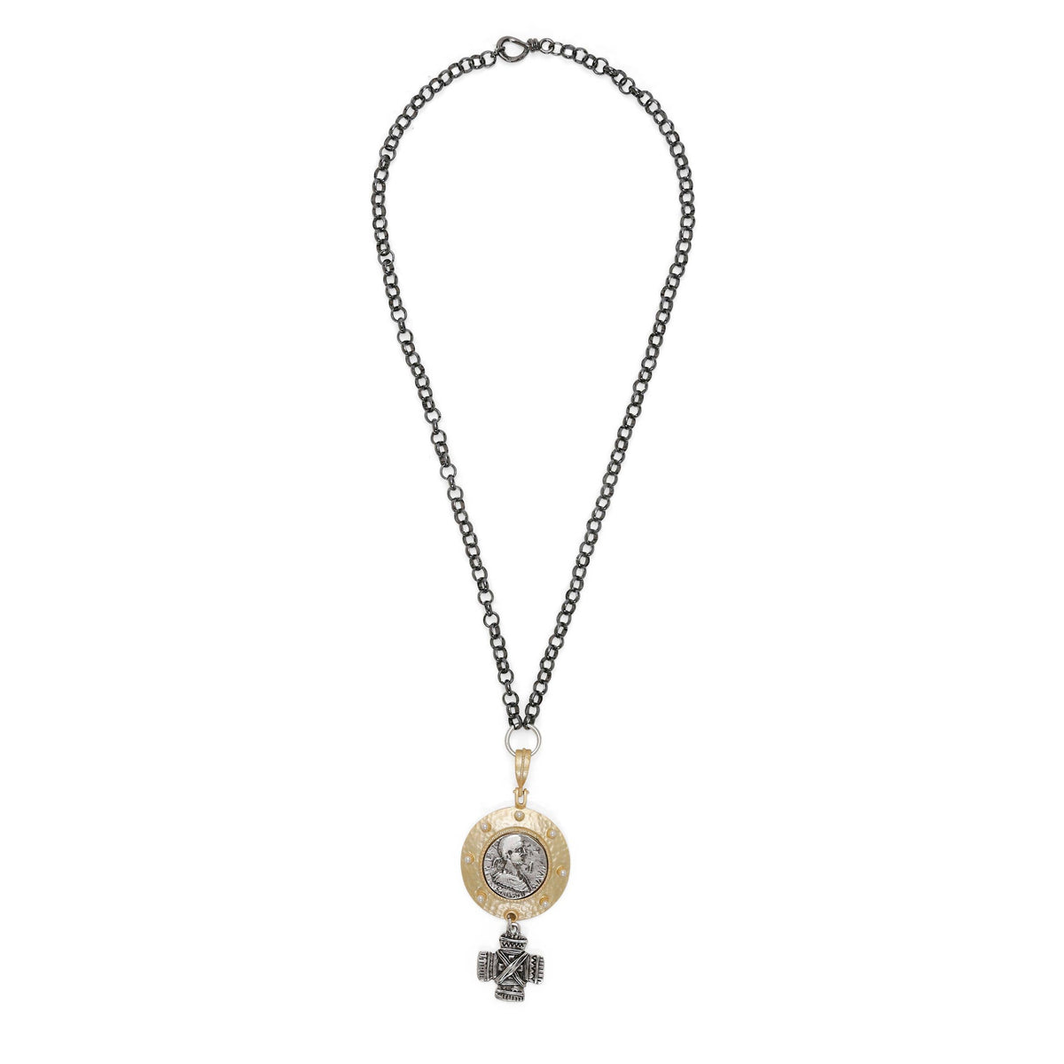 Handmade Pewter Gold Plated Necklace - H127
