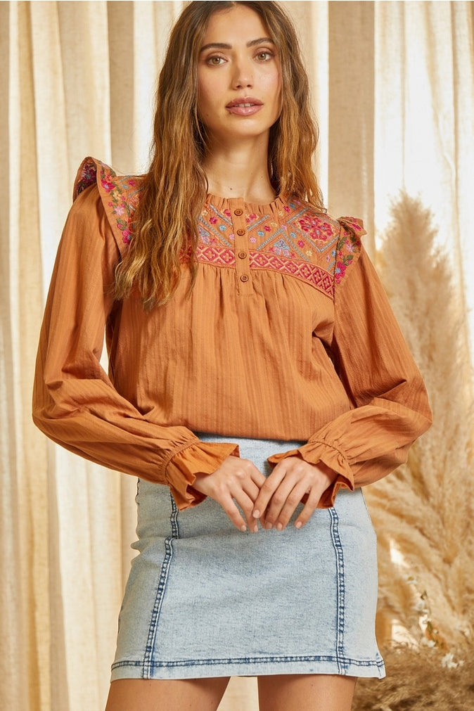 Embroidered Tunic Top