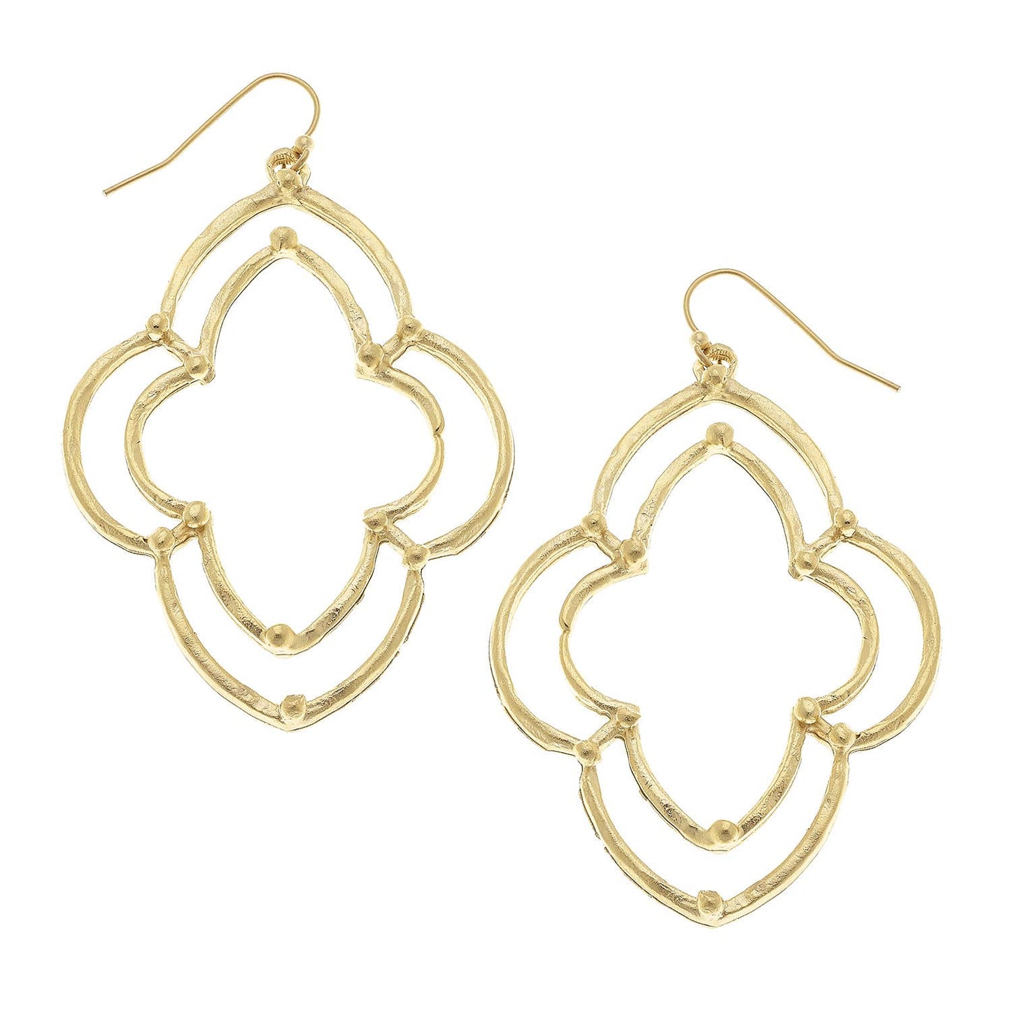 Gold Dotted Scallop Earrings