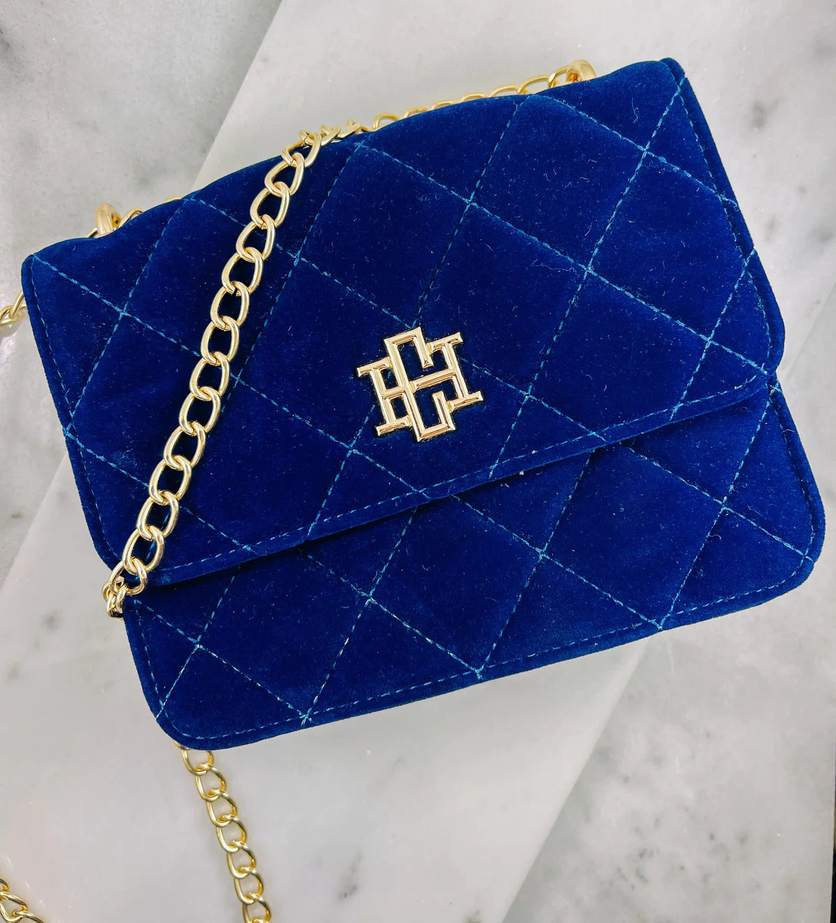 Asher Quilted Crossbody NAVY