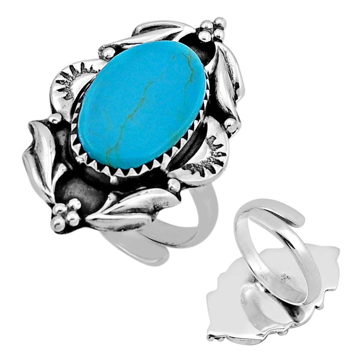 Arizona turquoise 925 silver adjustable ring