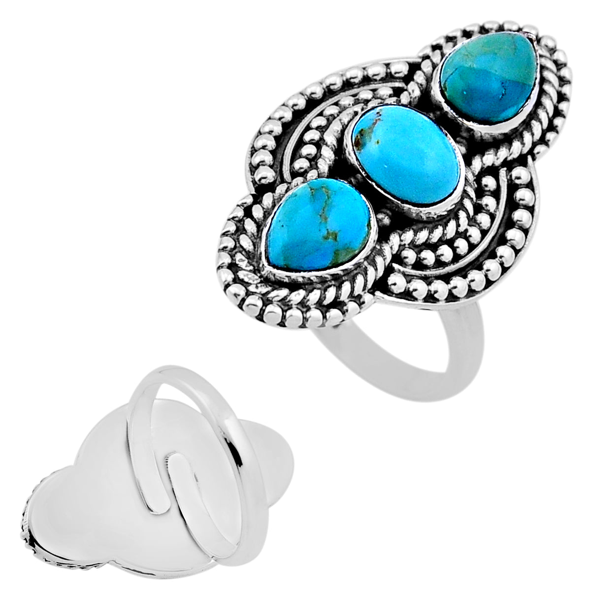 Arizona turquoise 925 silver adjustable ring
