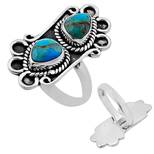 blue Arizona Mojave turquoise 925 silver ring size 7