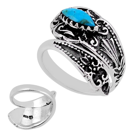 blue arizona mohave turquoise silver ring size 5.5 (adjustable)