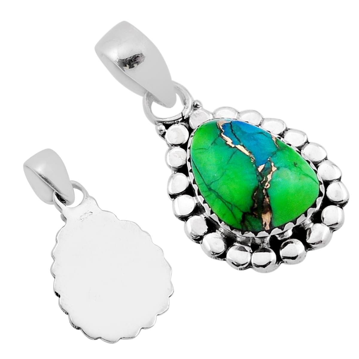 peacock dahlia fancy shape 925 silver pendant jewelry