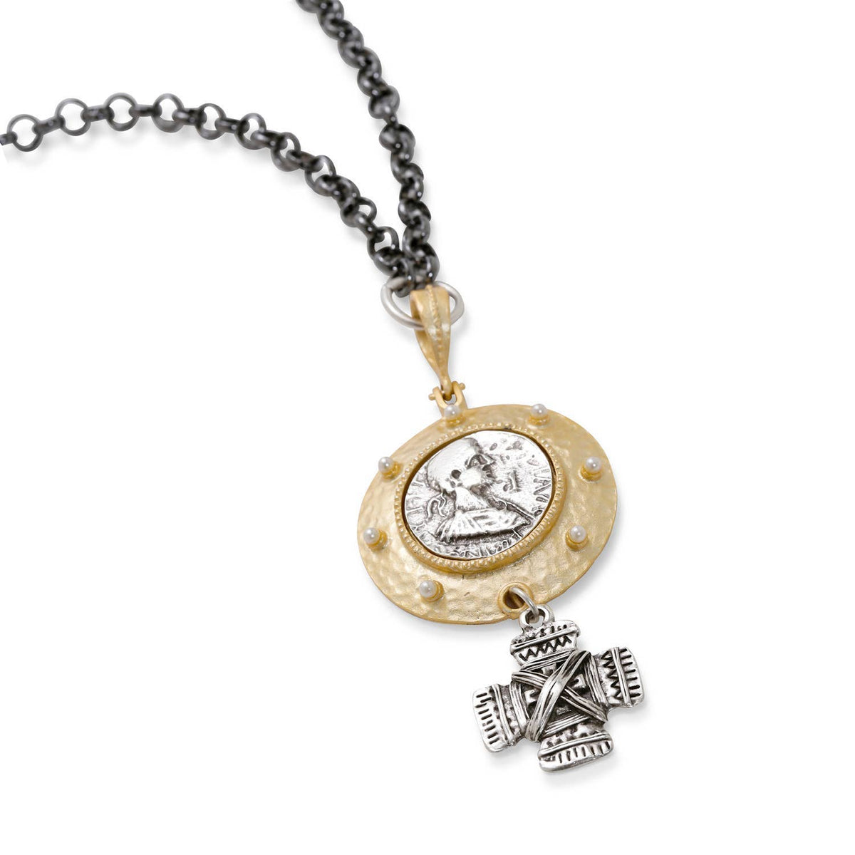 Handmade Pewter Gold Plated Necklace - H127
