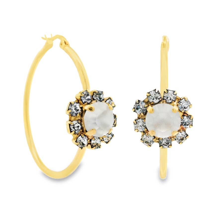 Mini Bianca Hoops in White Matt