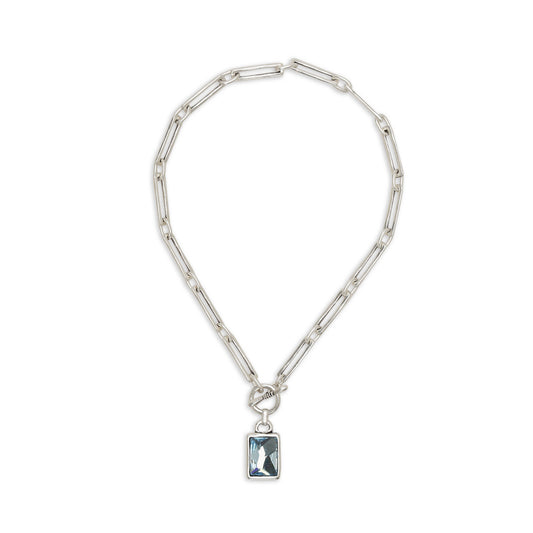 Handmade Crystal Pewter Necklace - 3816