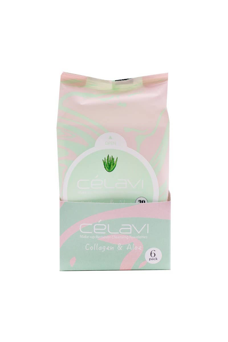Celavi MT023 Collagen & Aloe Make-up Cleansing Towelette - 6