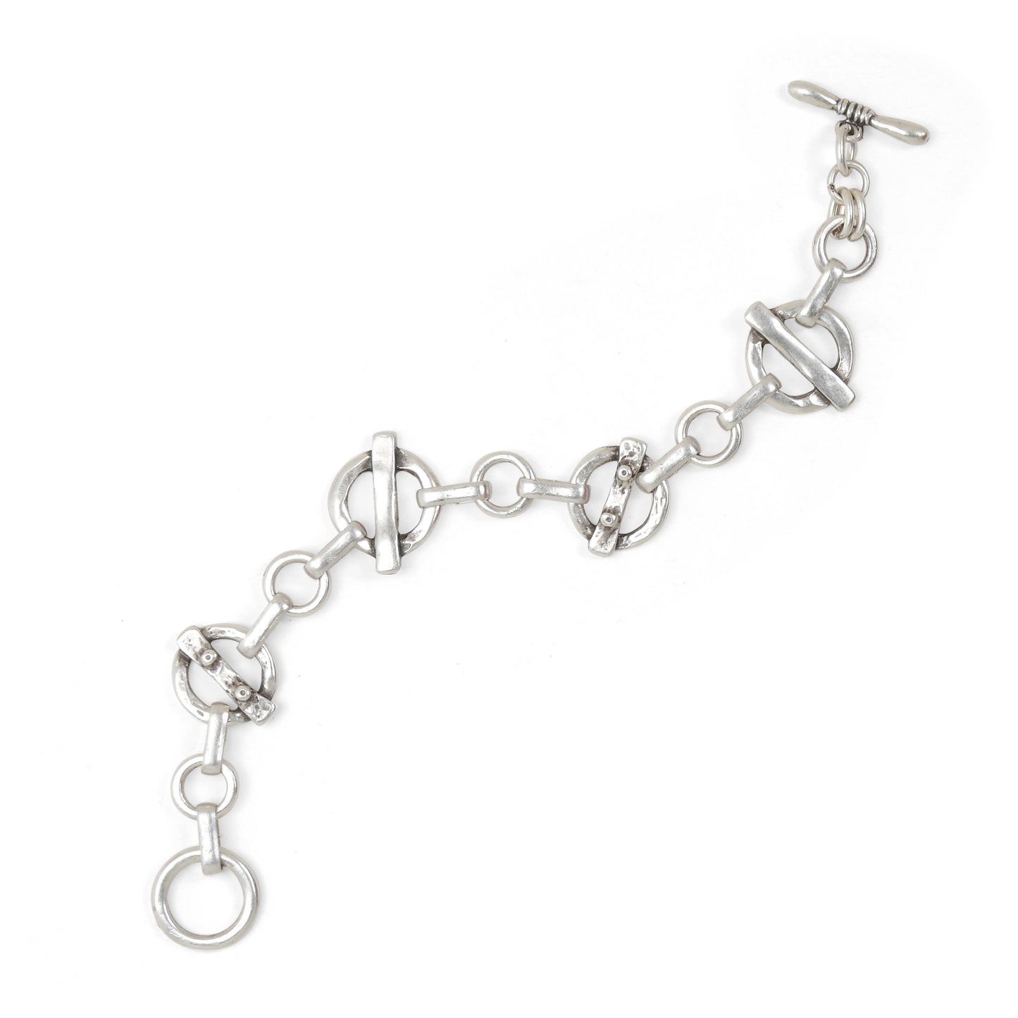 Handmade Pewter Link & Chain Bracelet - 2832