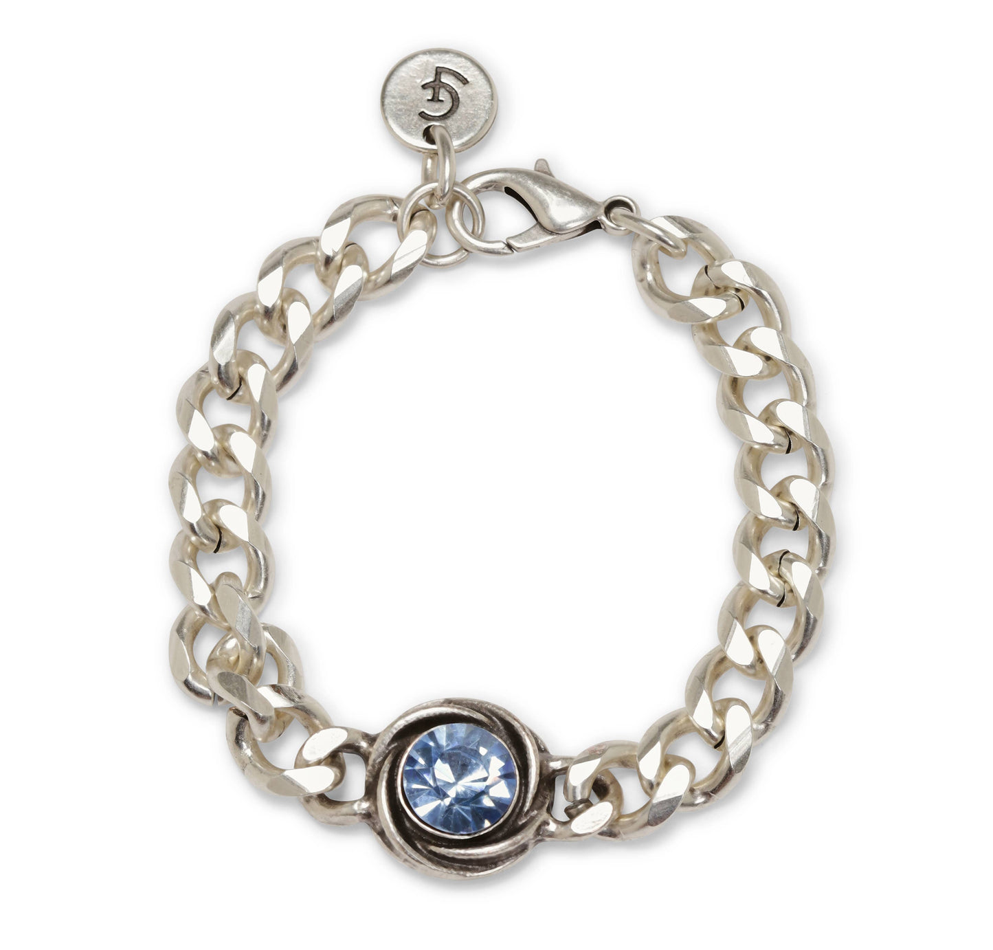 Handmade Blue Crystal Pewter Bracelet - NB2528