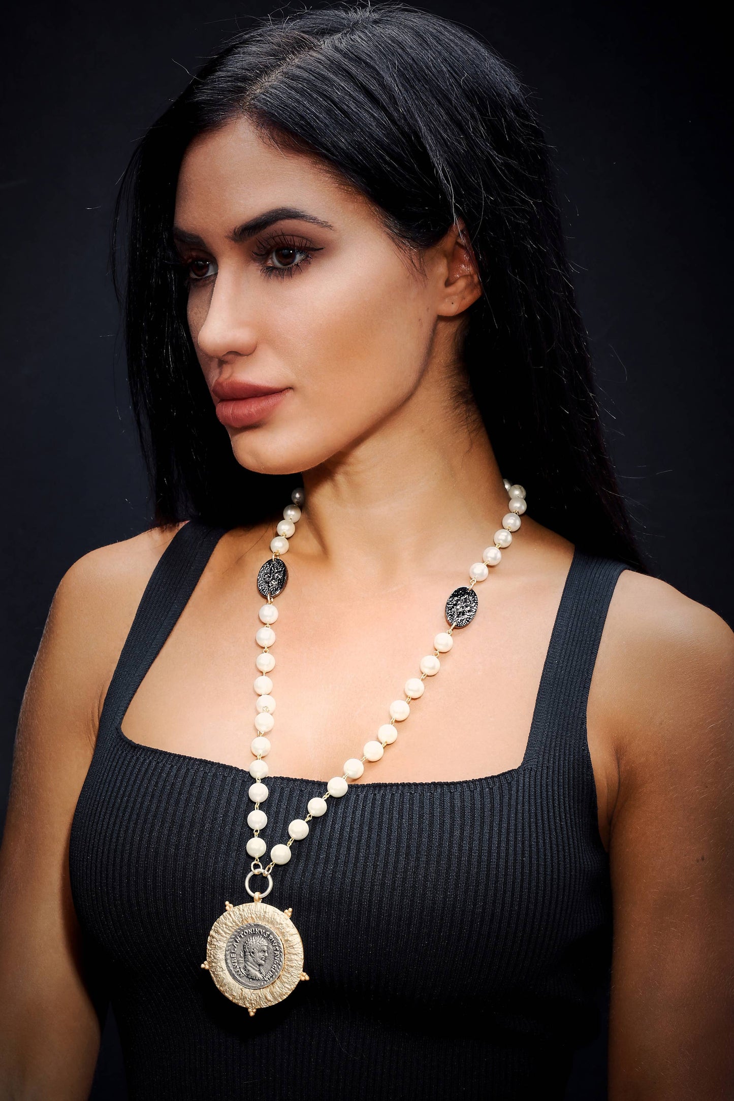 Handmade Pewter Silver- Gold Plated Pear Necklace - H129