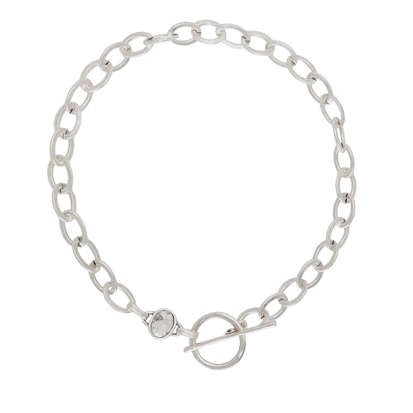 Handmade Crystal Brass Necklace - 4019