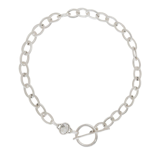Handmade Crystal Brass Necklace - 4019
