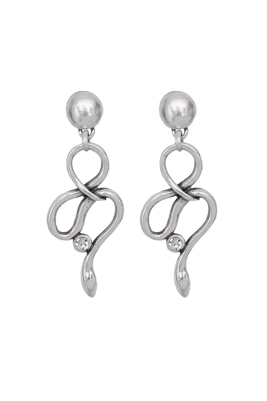 Handmade Crystal Pewter Earrings - 1868