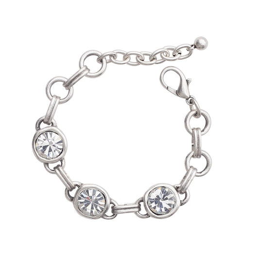 Handmade Crystal Pewter Bracelet - 2930