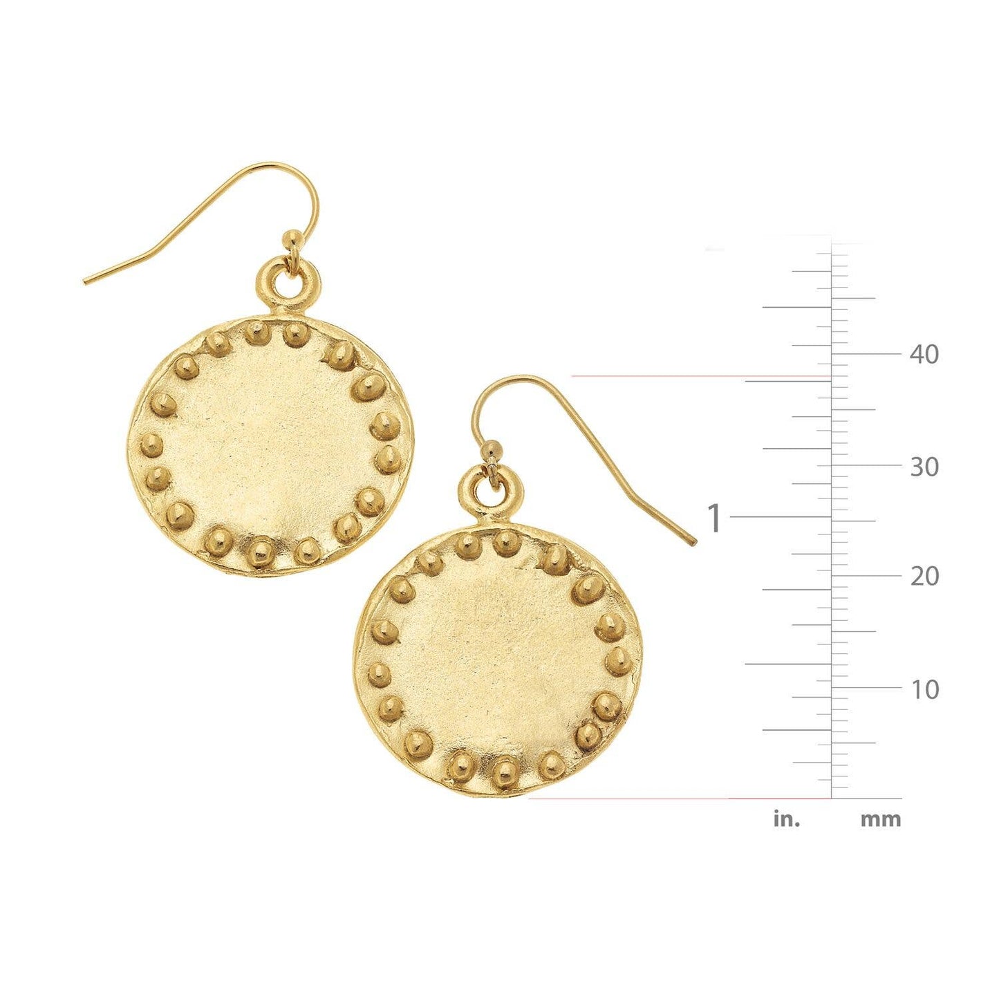 Gold Circle with dots Earrings