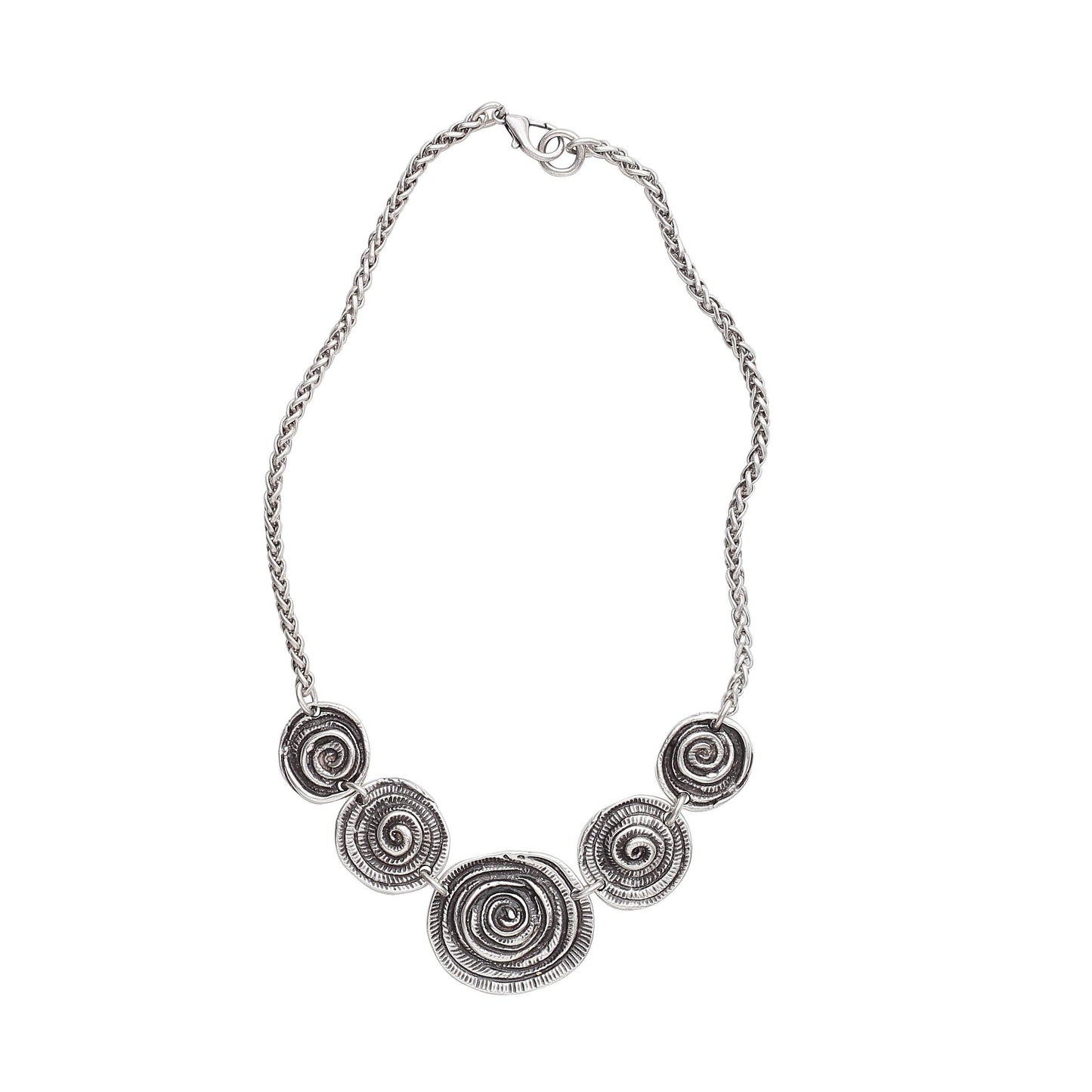 Handmade Rose Pewter Necklace - 3959