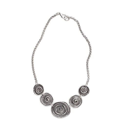 Handmade Rose Pewter Necklace - 3959