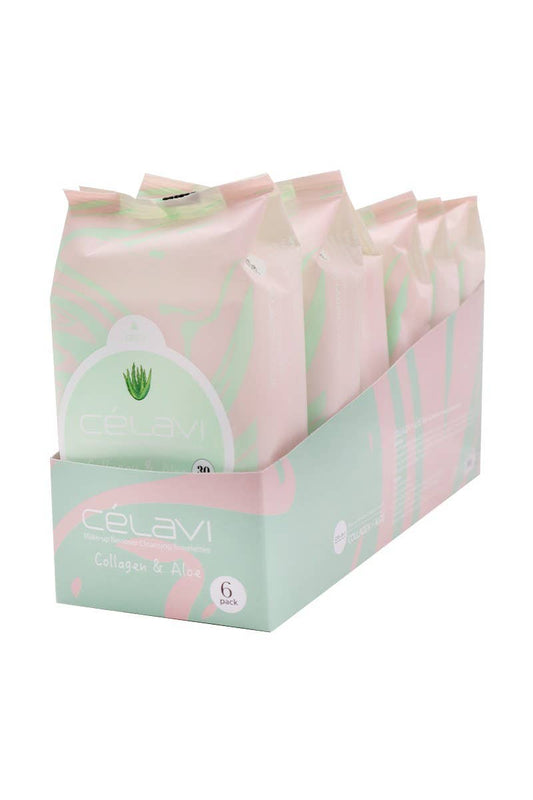 Celavi MT023 Collagen & Aloe Make-up Cleansing Towelette - 6