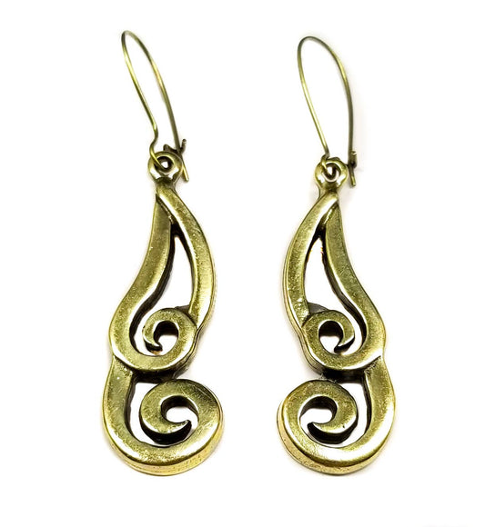 Handmade Pewter Earrings - KU108 BRONZE