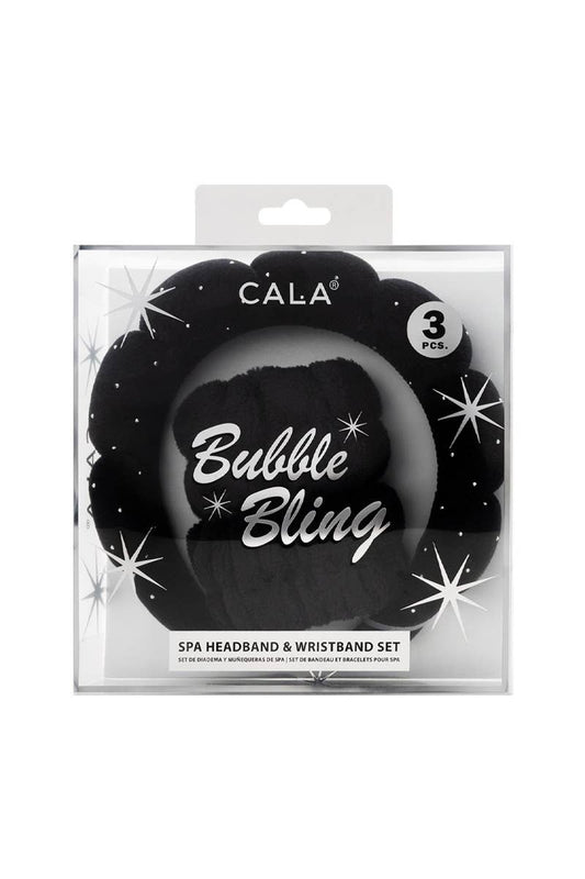 CALA 69133 Black Spa Headband & Wristband Bling Set - 6