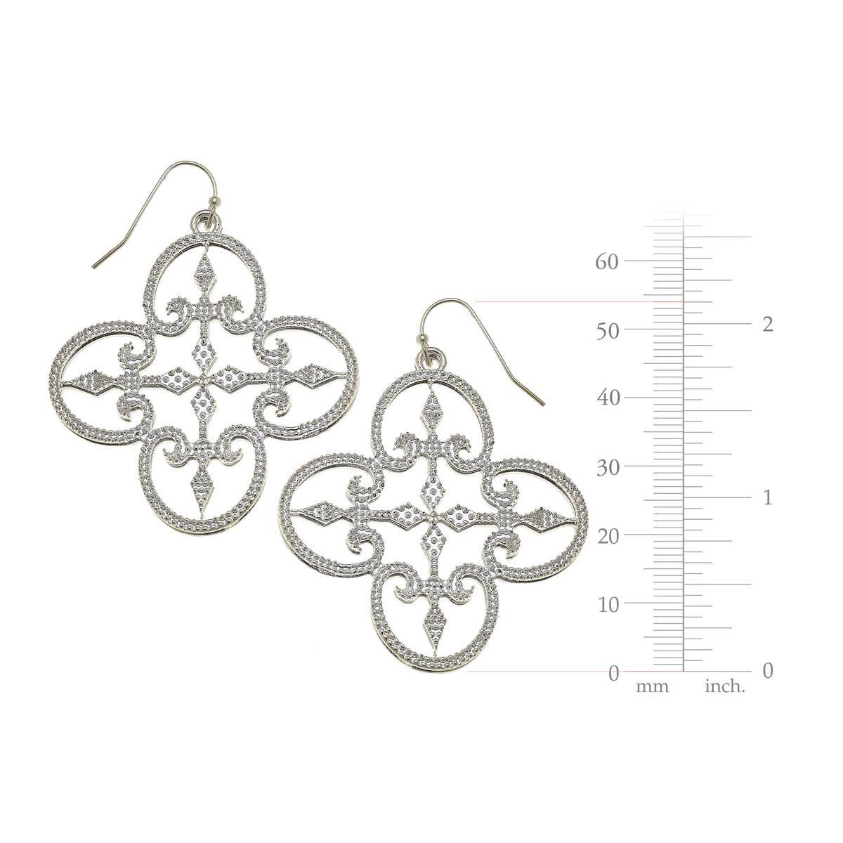 Silver Filigree Earrings - Rectangular Design