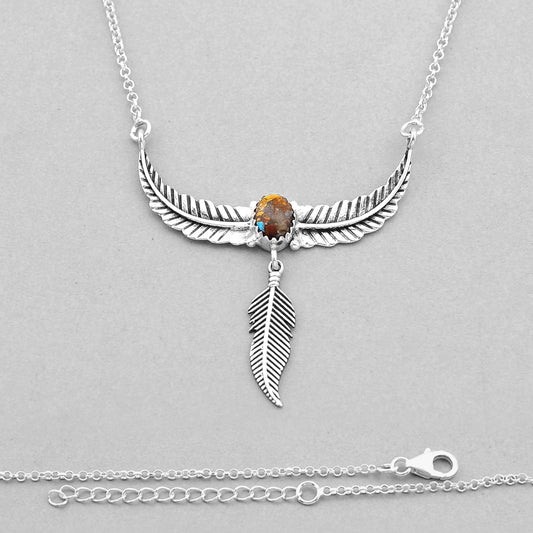 feather matrix royston turquoise back closed 925 silver necklace