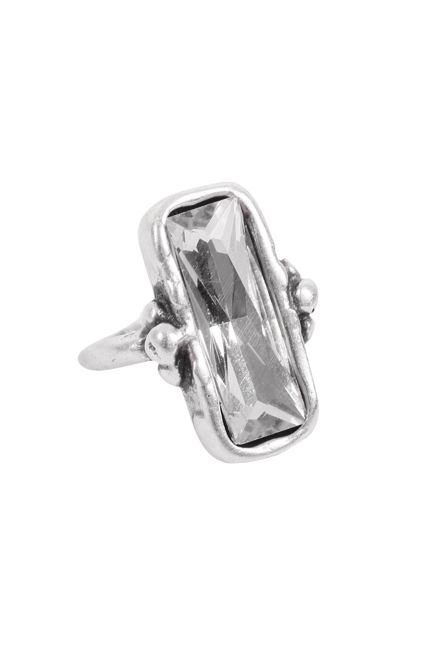 Handmade Crystal Brass Ring - 6814