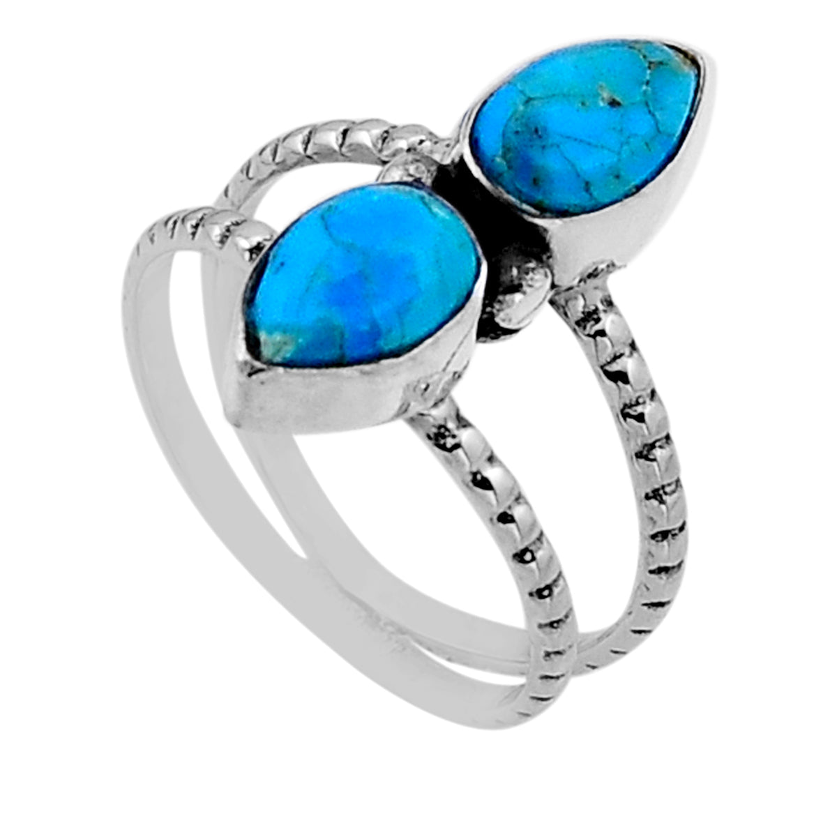 green Arizona turquoise 925 sterling silver ring size 7