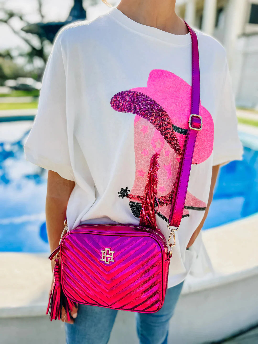 Margoe Camera Bag METALLIC FUCHSIA