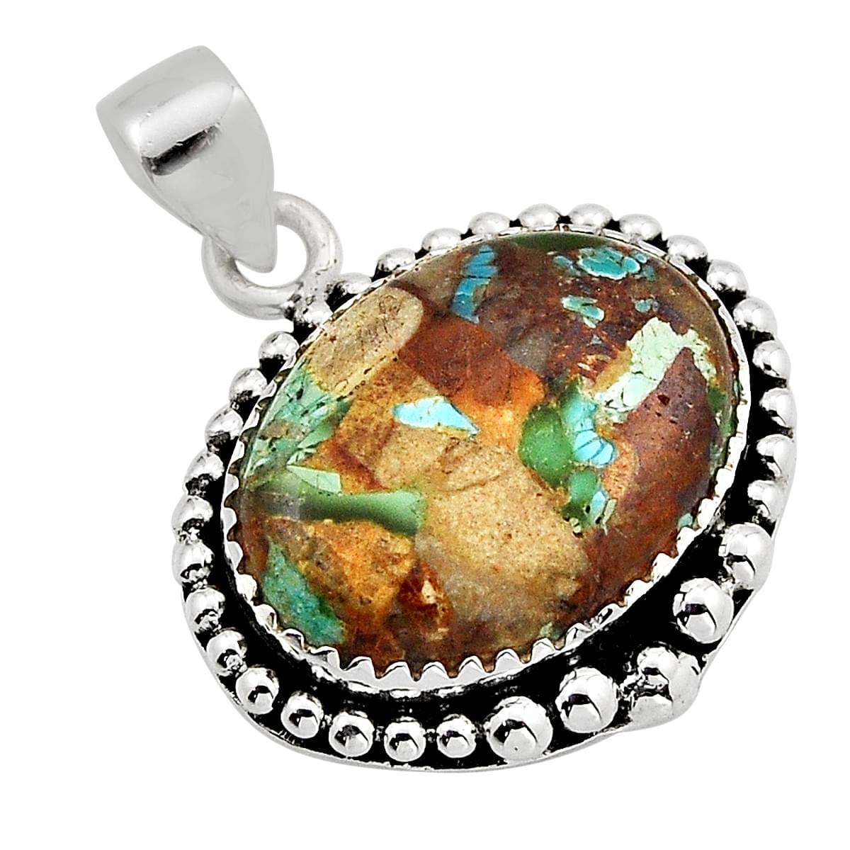 Royston oval shape 925 sterling silver pendant