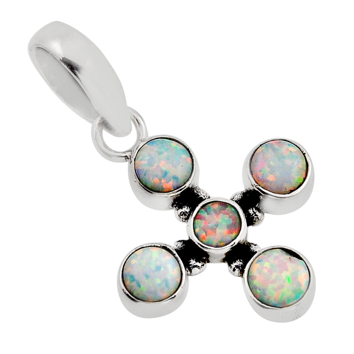 pink australian opal (lab) 925 sterling silver pendant jewelry