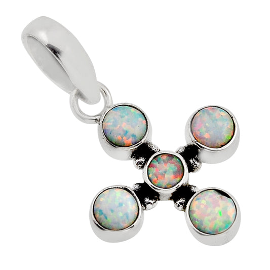 pink australian opal (lab) 925 sterling silver pendant jewelry
