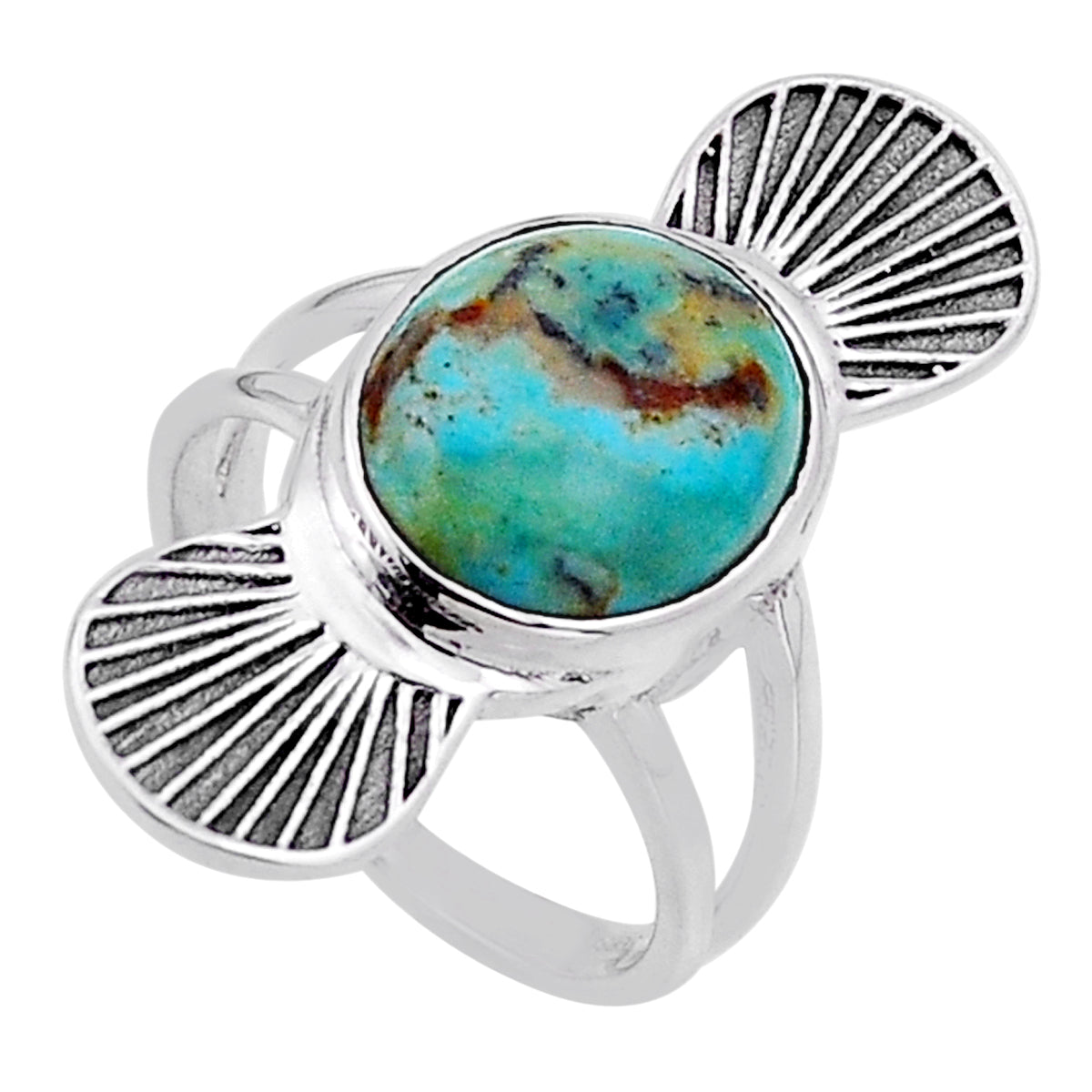 solitaire green arizona mohave turquoise 925 silver ring size 6