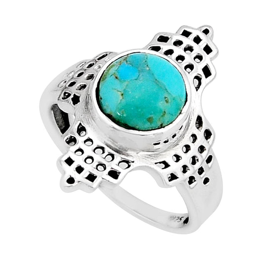 solitaire green Arizona mohave turquoise 925 silver ring size 9.5