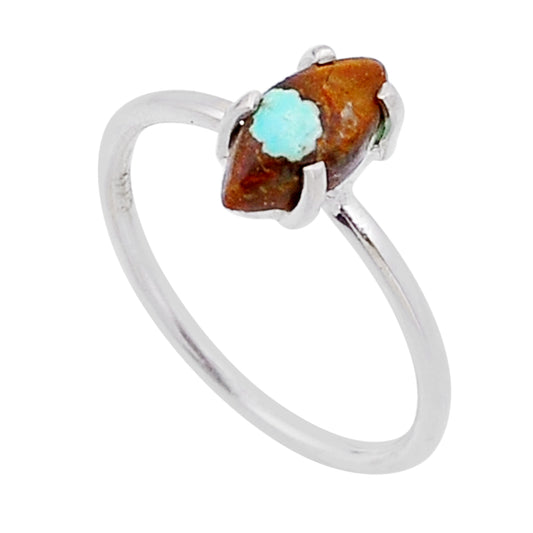 solitaire matrix royston turquoise marquise silver ring size 8