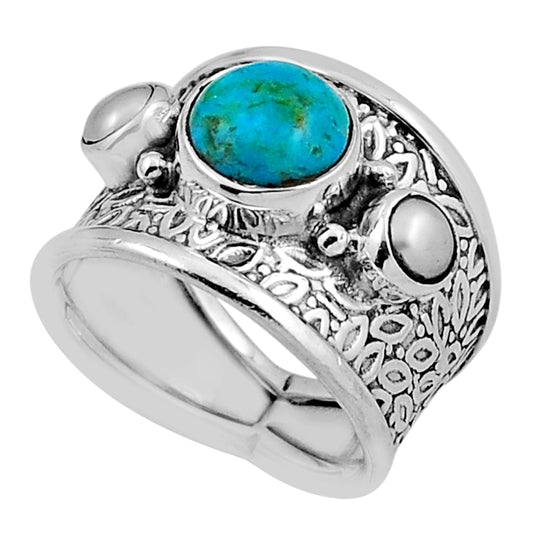size 6 solitaire natural blue turquoise 925 silver ring