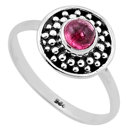 solitaire natural pink tourmaline 925 sterling silver ring size 7